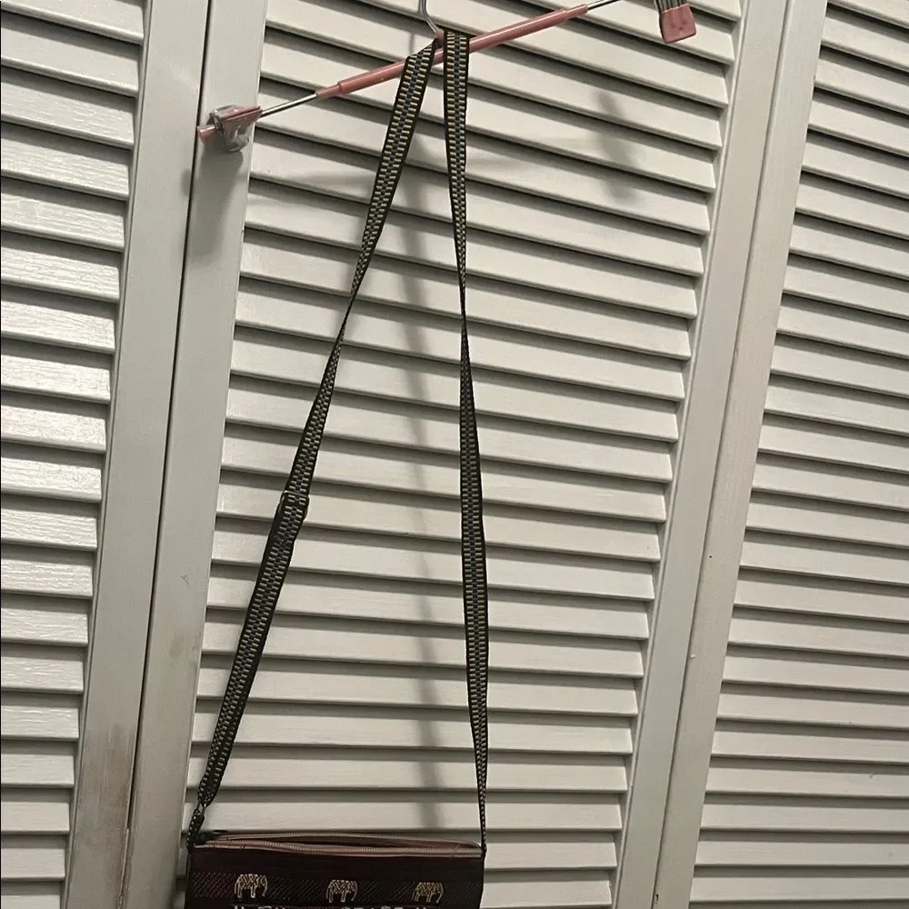#0976+Elephant Patterned Maroon Crossbody Bag